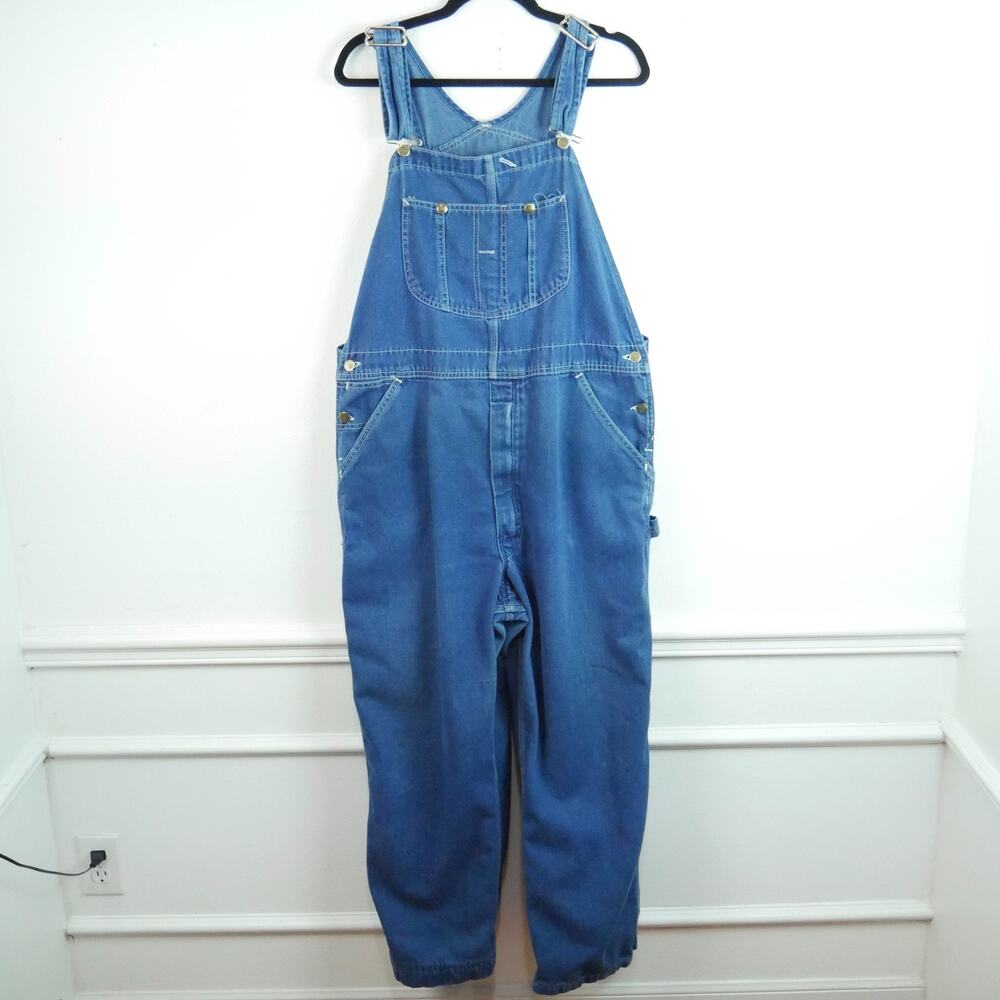 Vintage Roebucks Overalls 44 x 27 Denim Bibs Workwear Farm Utility‎ Carpenter